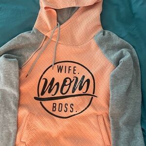 Source Unknown Coral and Gray Hoodie